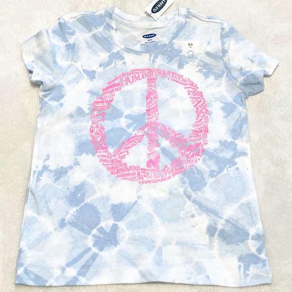🆕Girl’s Old Navy Tie-Dye PEACE SIGN ☮️ Tee Size XS - Picture 2 of 7